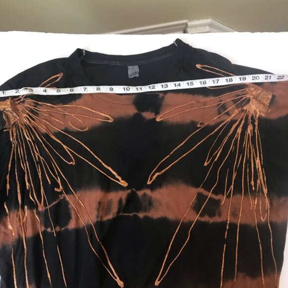 Screen Stars Vintage 80s Tiedye 3D Metallic Cotton T Shirt Oversized Paint Brown - Picture 9 of 16